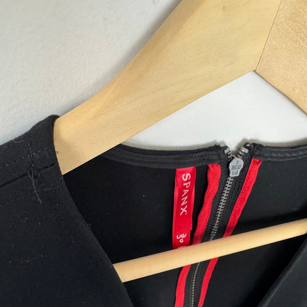 Spanx Perfect Sleeveless Jumpsuit Black Large Ponte Flare Leg Core Shaping - Picture 5 of 11